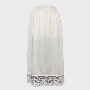Vintage 90's minimalism Slip Skirt Skirt Lace Trim Small  Romantic‎ cottage core